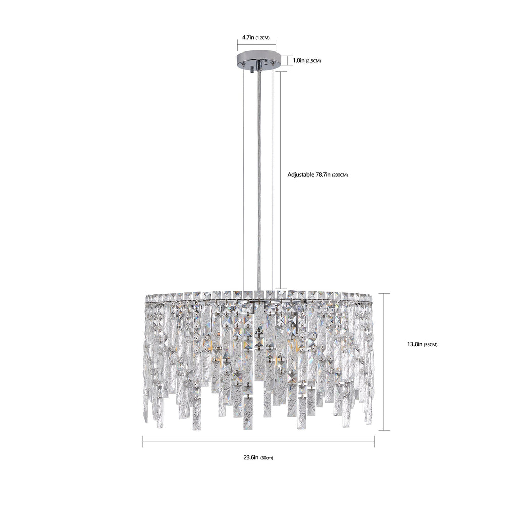 Deluxe round silver crystal chandelier