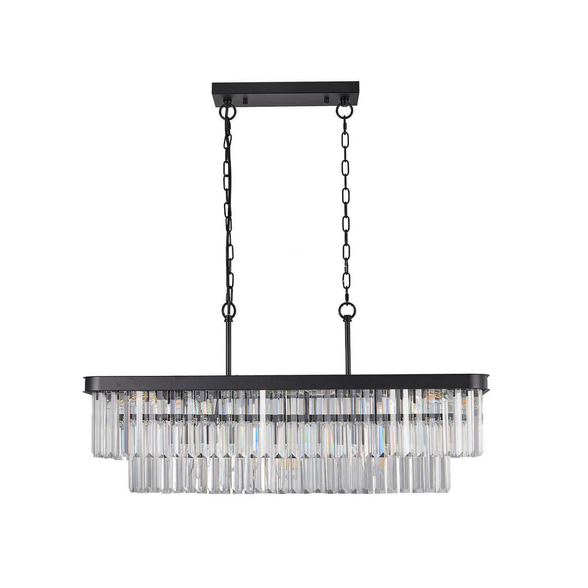 Chandeliers, Rectangular Crystal Chandelier Adjustable