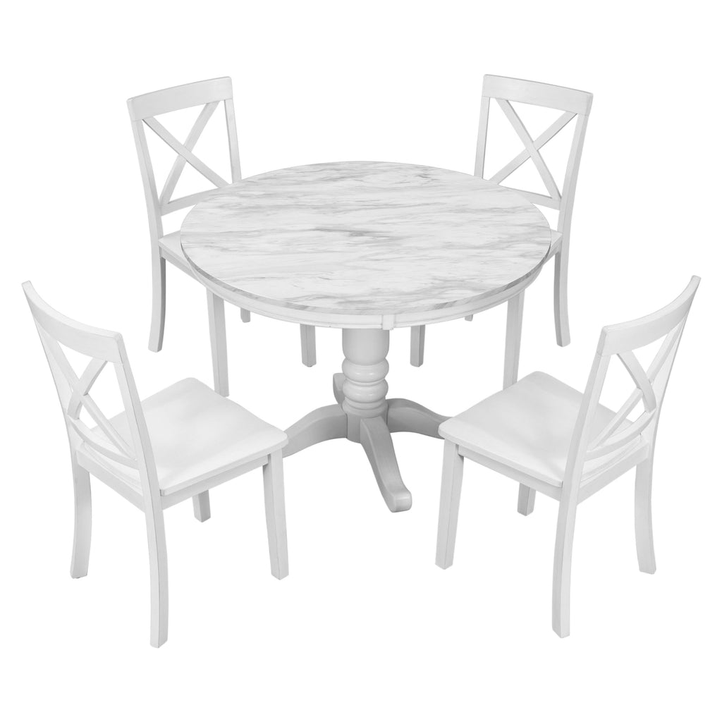 5 Pieces Dining Table and Chairs Set for 4