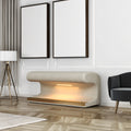 Bench Leather Upholstered Ottoman with LED sensor light for end of bed