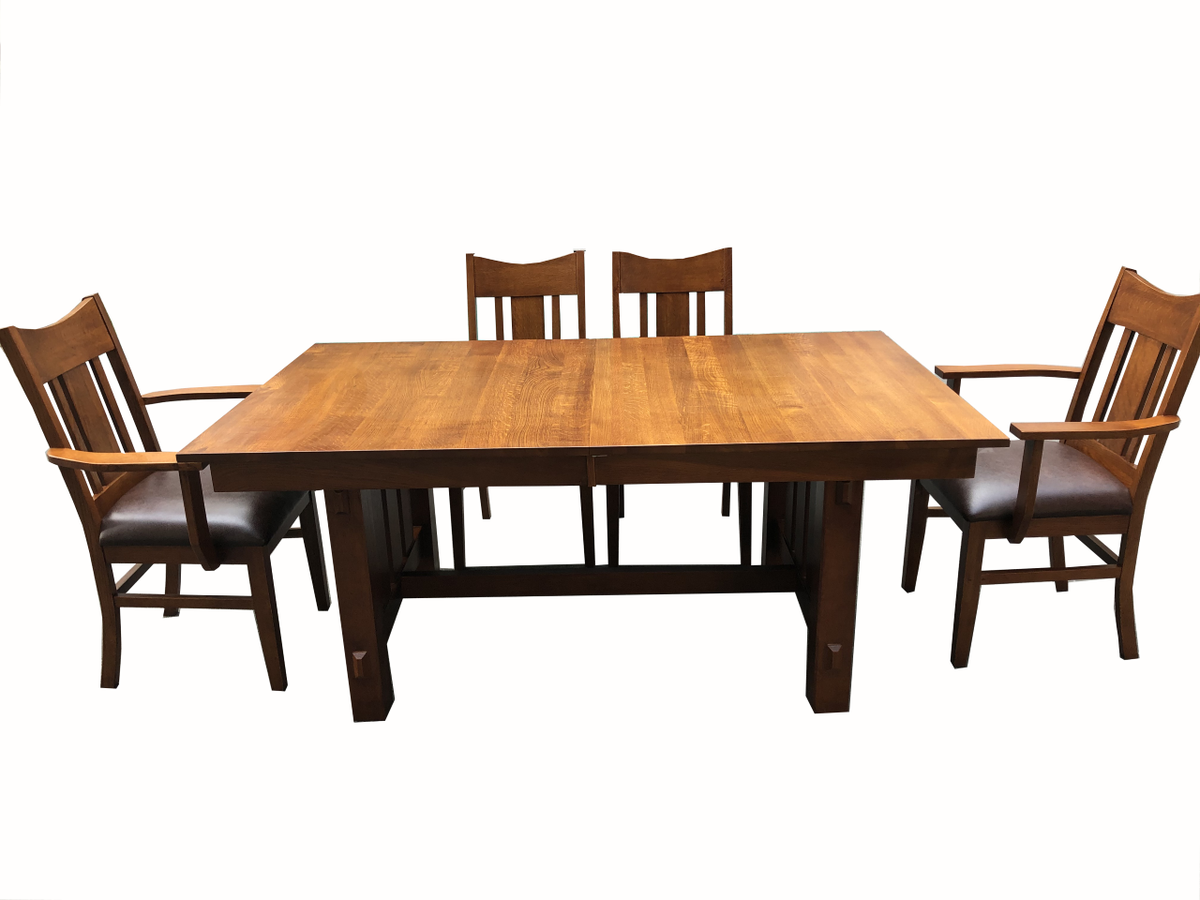 Oak Dining Table and Chairs Set