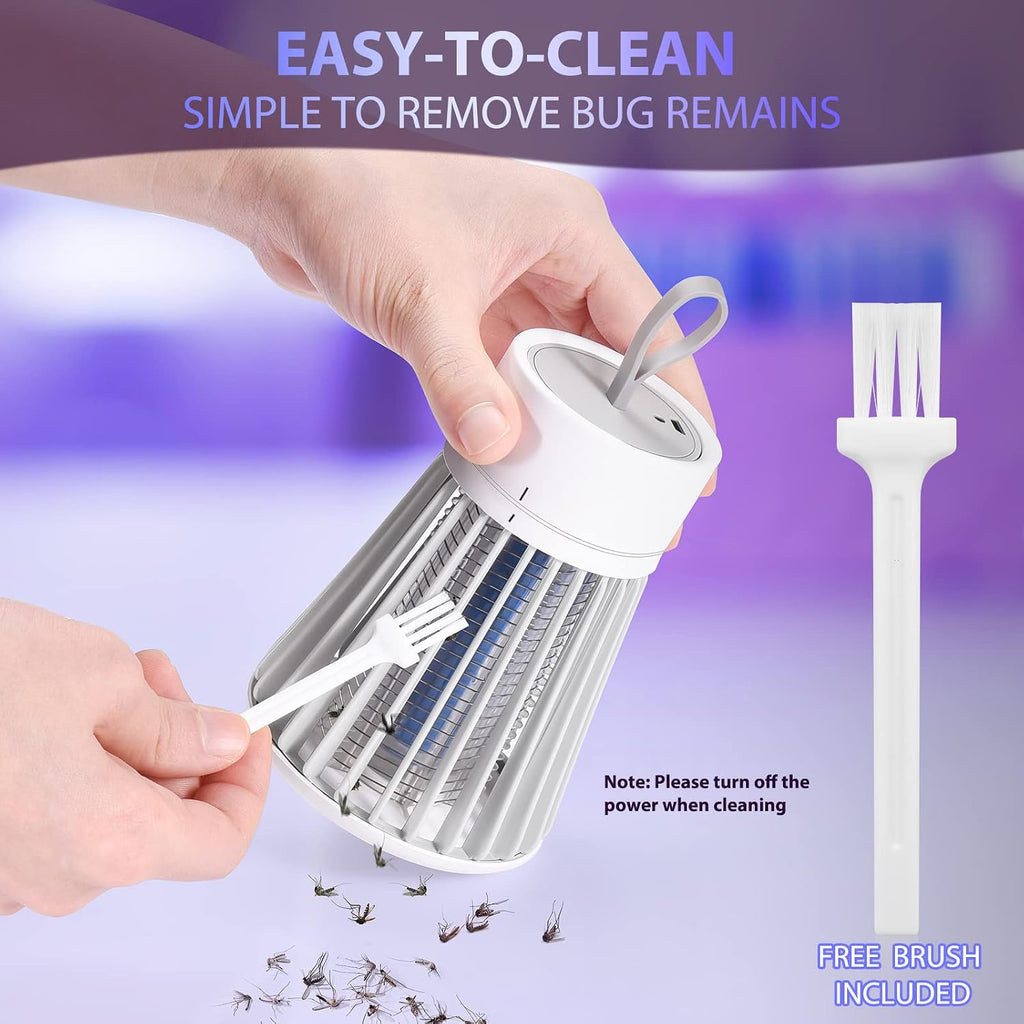 Mosquito Zapper, Rechargeable Bug Zapper with Safety Grid, USB Charging Cordless Design