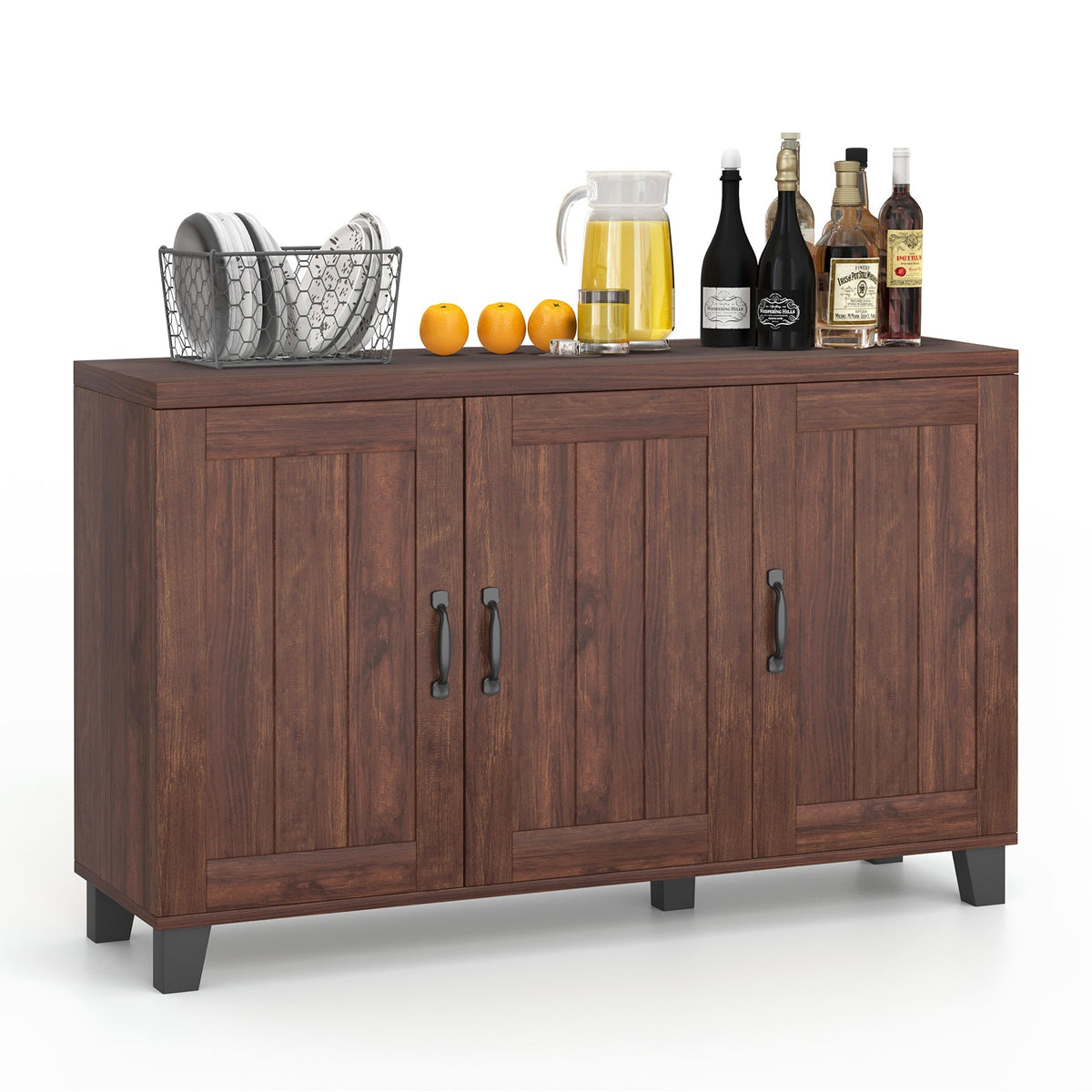 3-Door Buffet Sideboard with Adjustable Shelves
