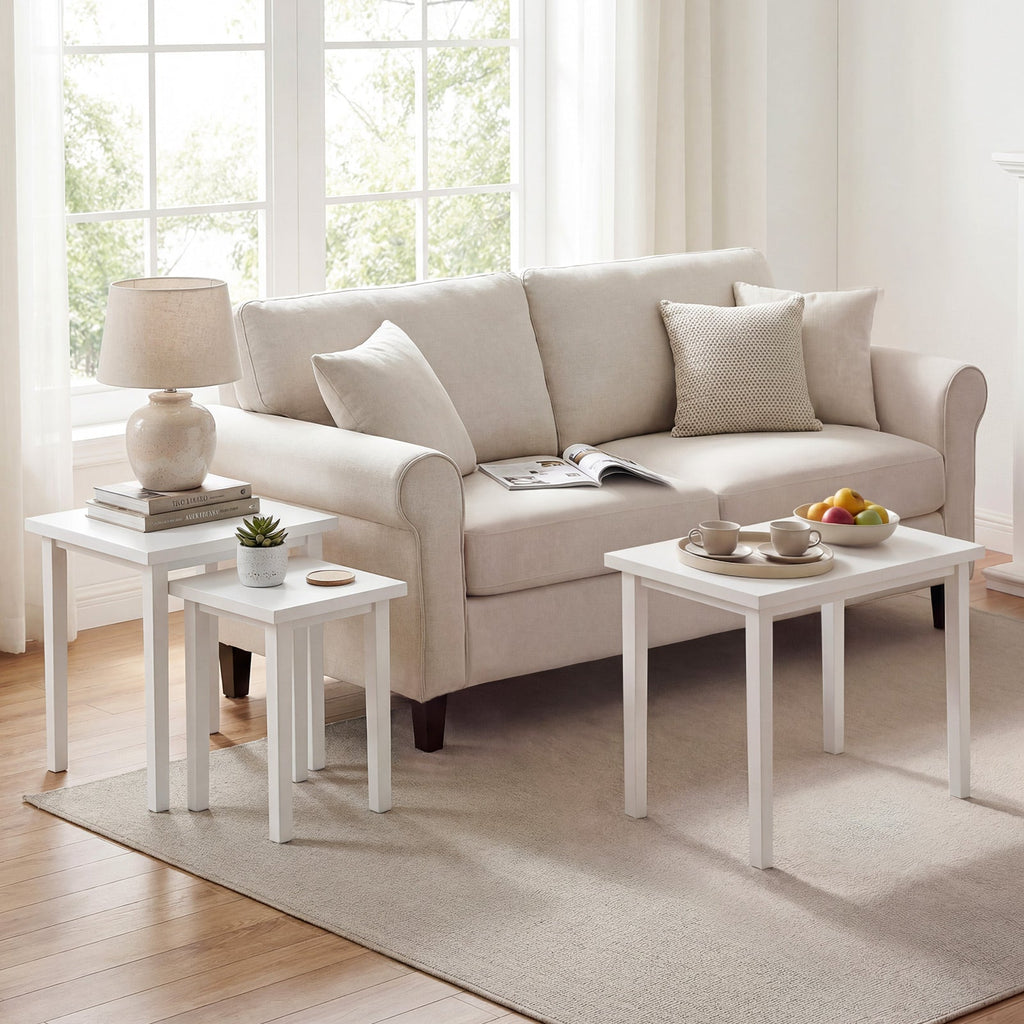 3-Piece Nested Farmhouse Rectangle Side Table Set