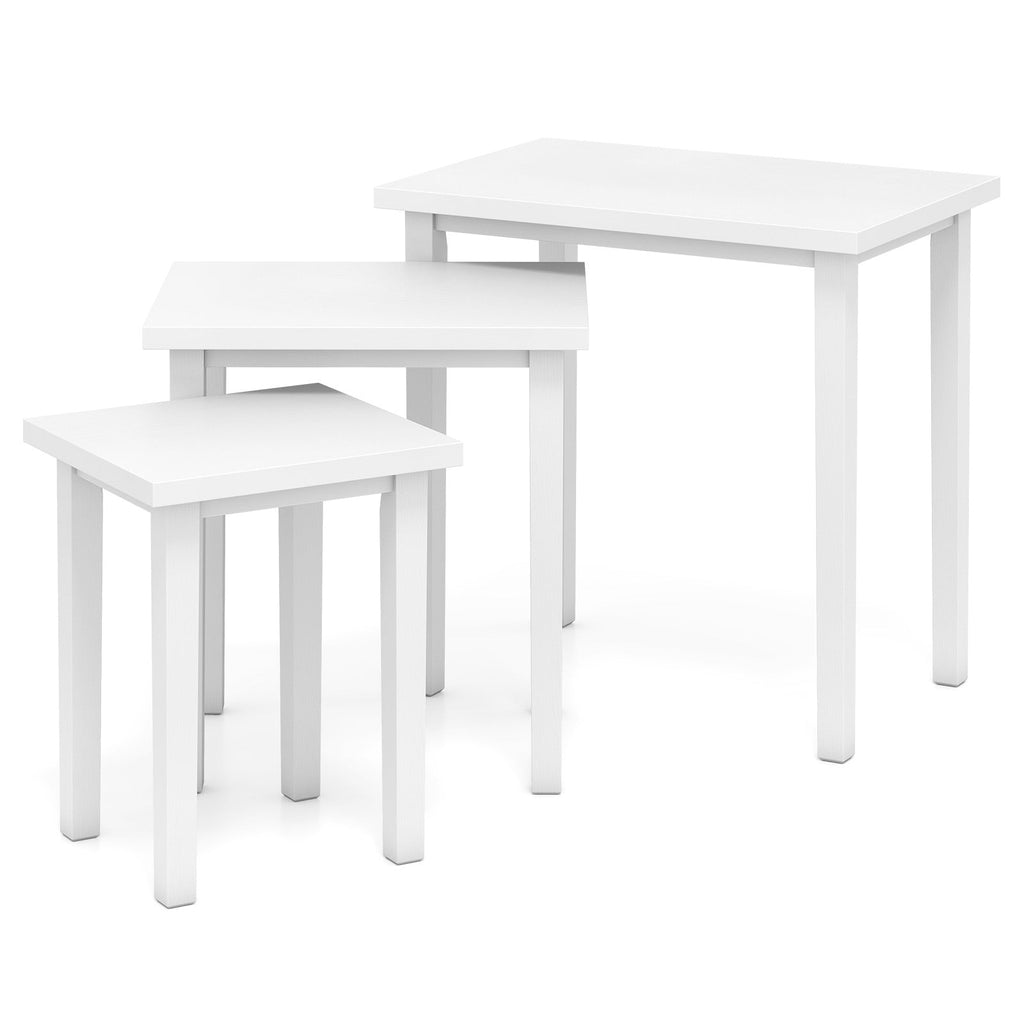 3-Piece Nested Farmhouse Rectangle Side Table Set