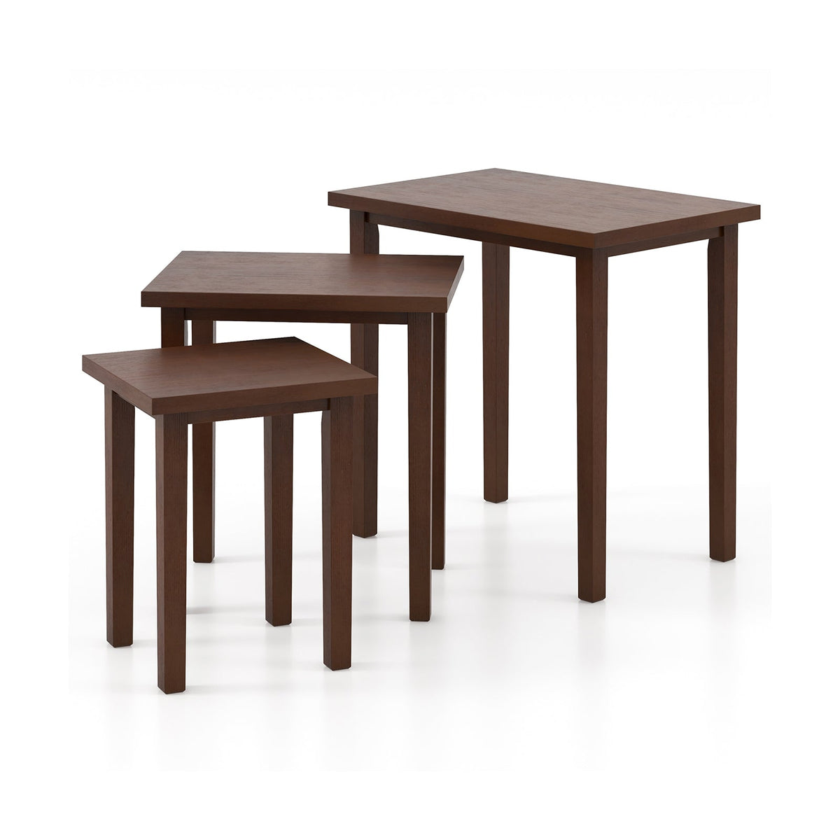 3-Piece Nested Farmhouse Rectangle Side Table Set