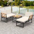 3-Piece L-Shaped Patio Set for Porch Backyard and Poolside-Beige