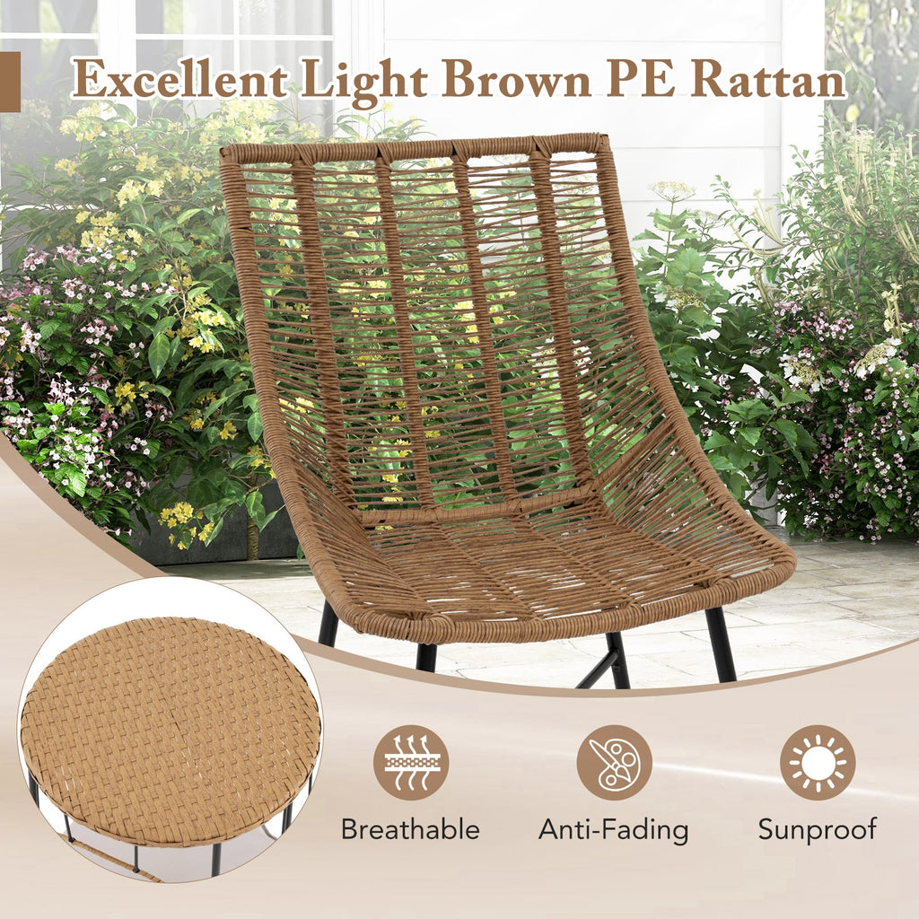 3 Piece Outdoor Furniture Set with Pet House for Patio Yard-Brown