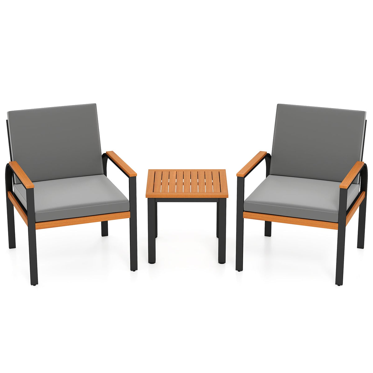 3 Piece Patio Furniture Set Outdoor Conversation Set with Coffee Table