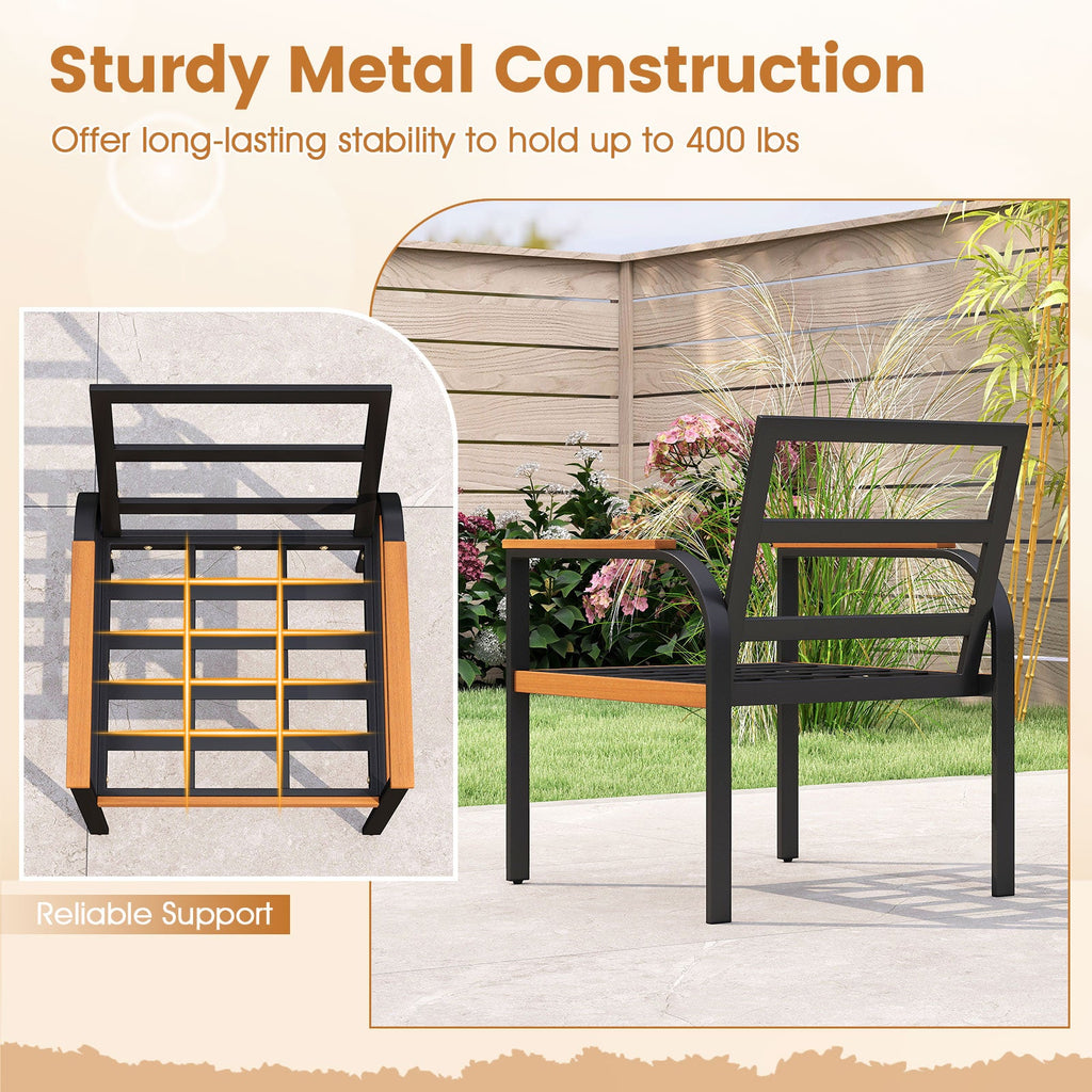 3 Piece Patio Furniture Set Outdoor Conversation Set with Coffee Table