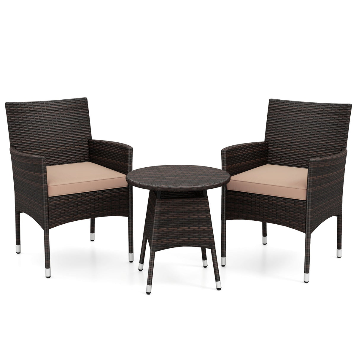 3 Piece Patio Furniture Set Outside Bistro Set for Porch