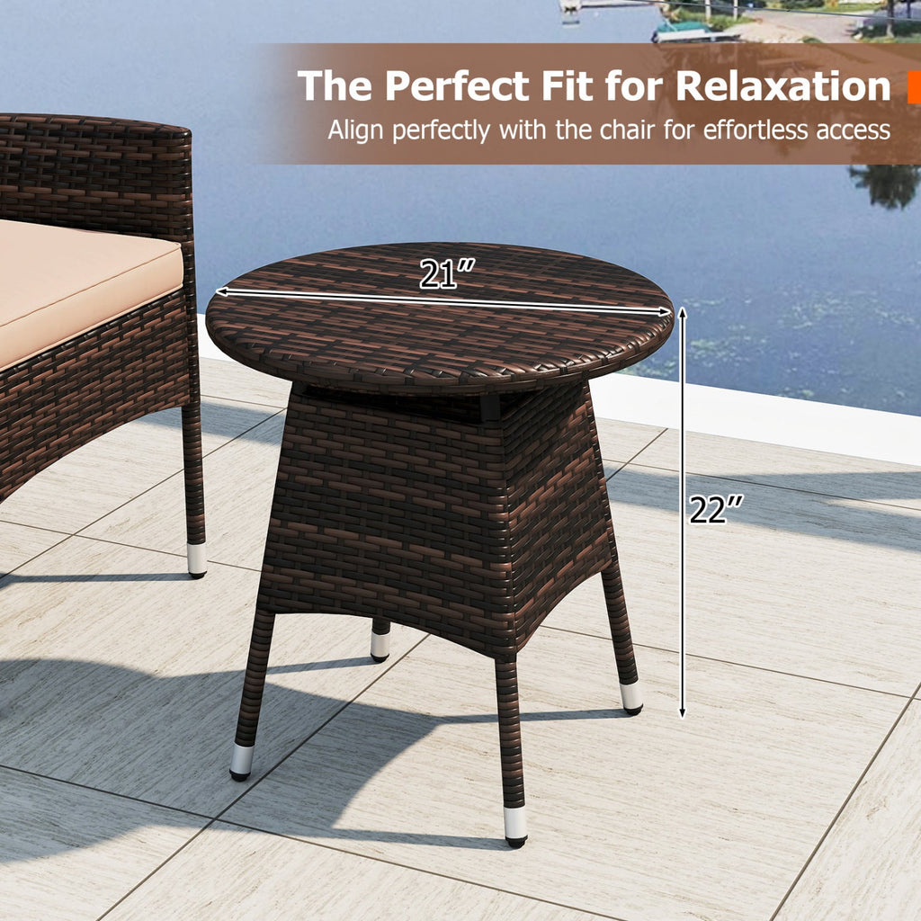 3 Piece Patio Furniture Set Outside Bistro Set for Porch