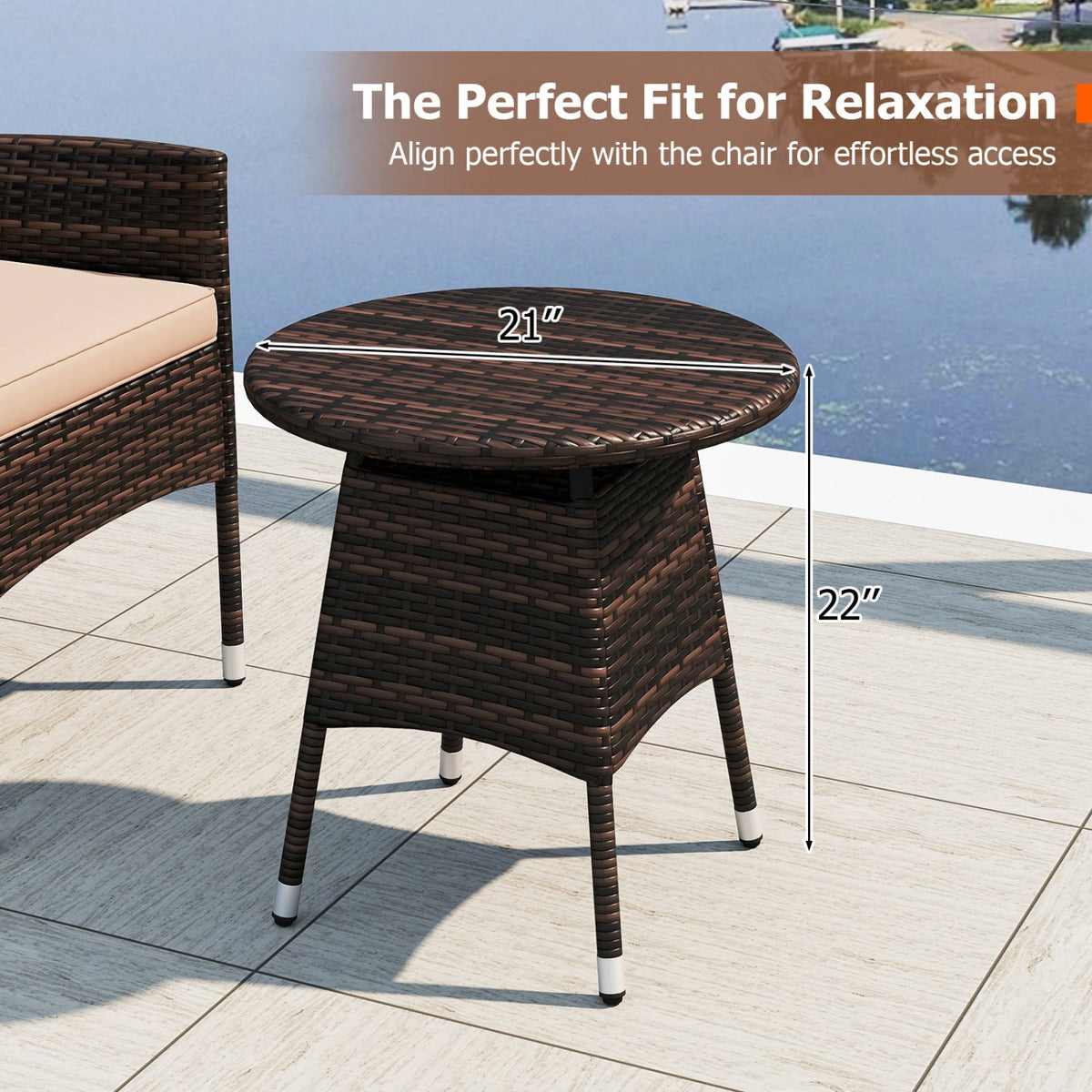 3 Piece Patio Furniture Set Outside Bistro Set for Porch