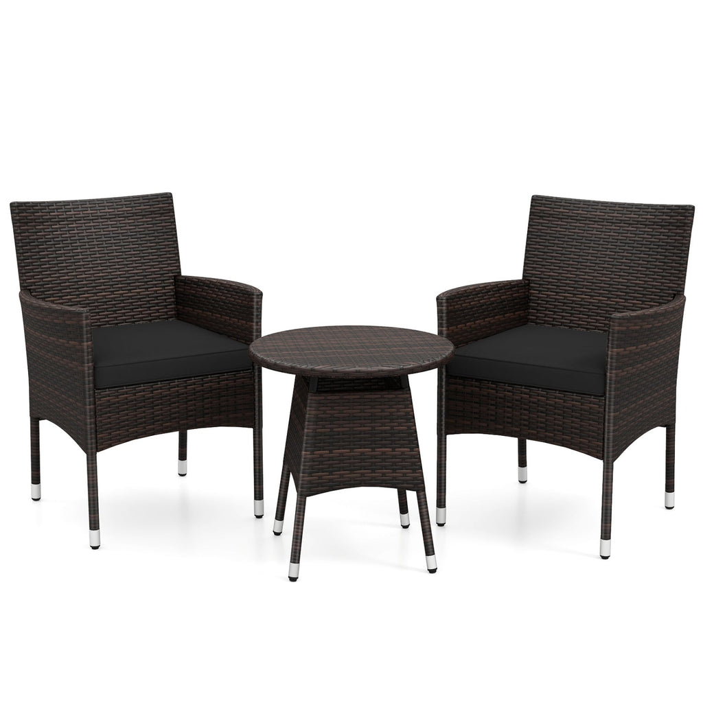 3 Piece Patio Furniture Set Outside Bistro Set for Porch