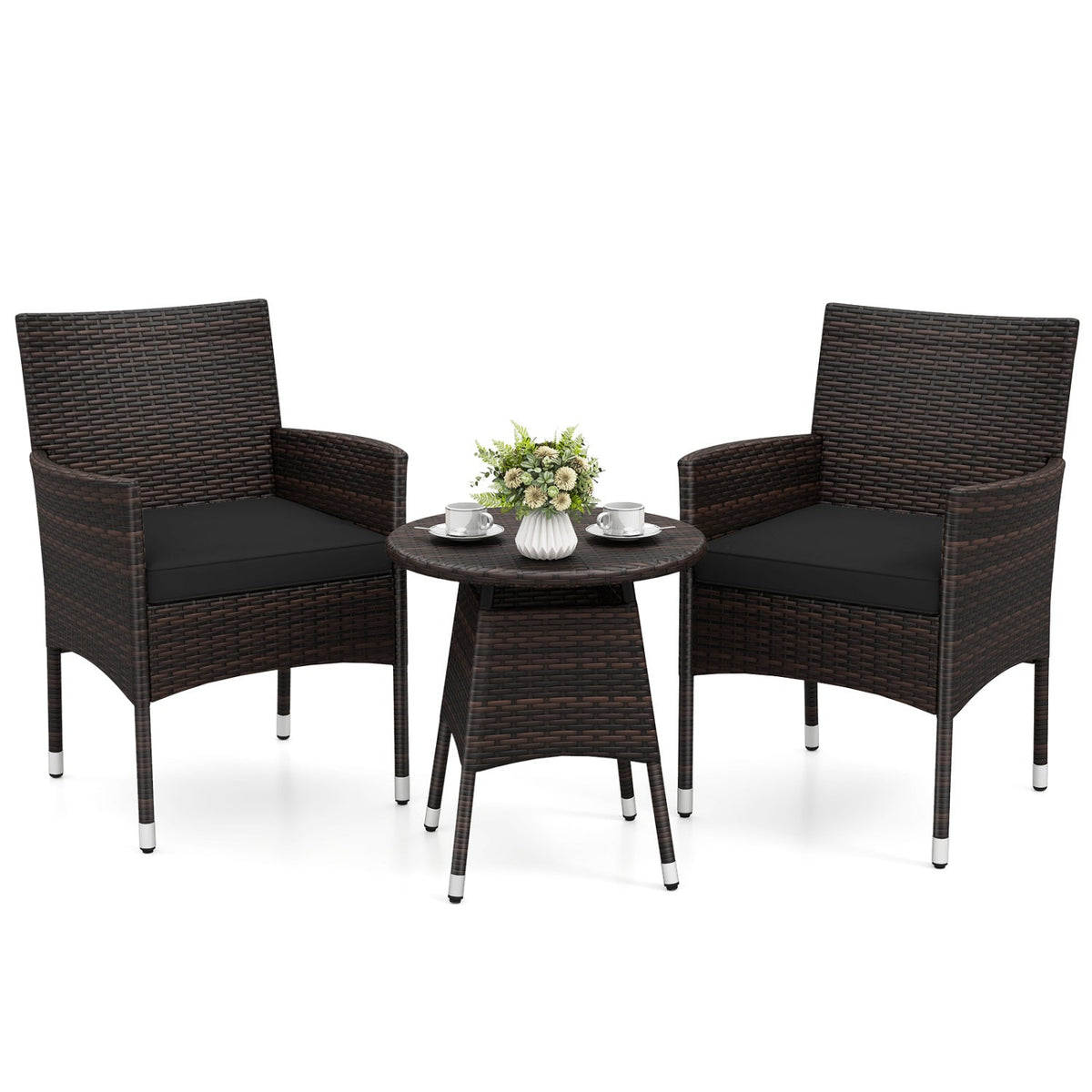 3 Piece Patio Furniture Set Outside Bistro Set for Porch