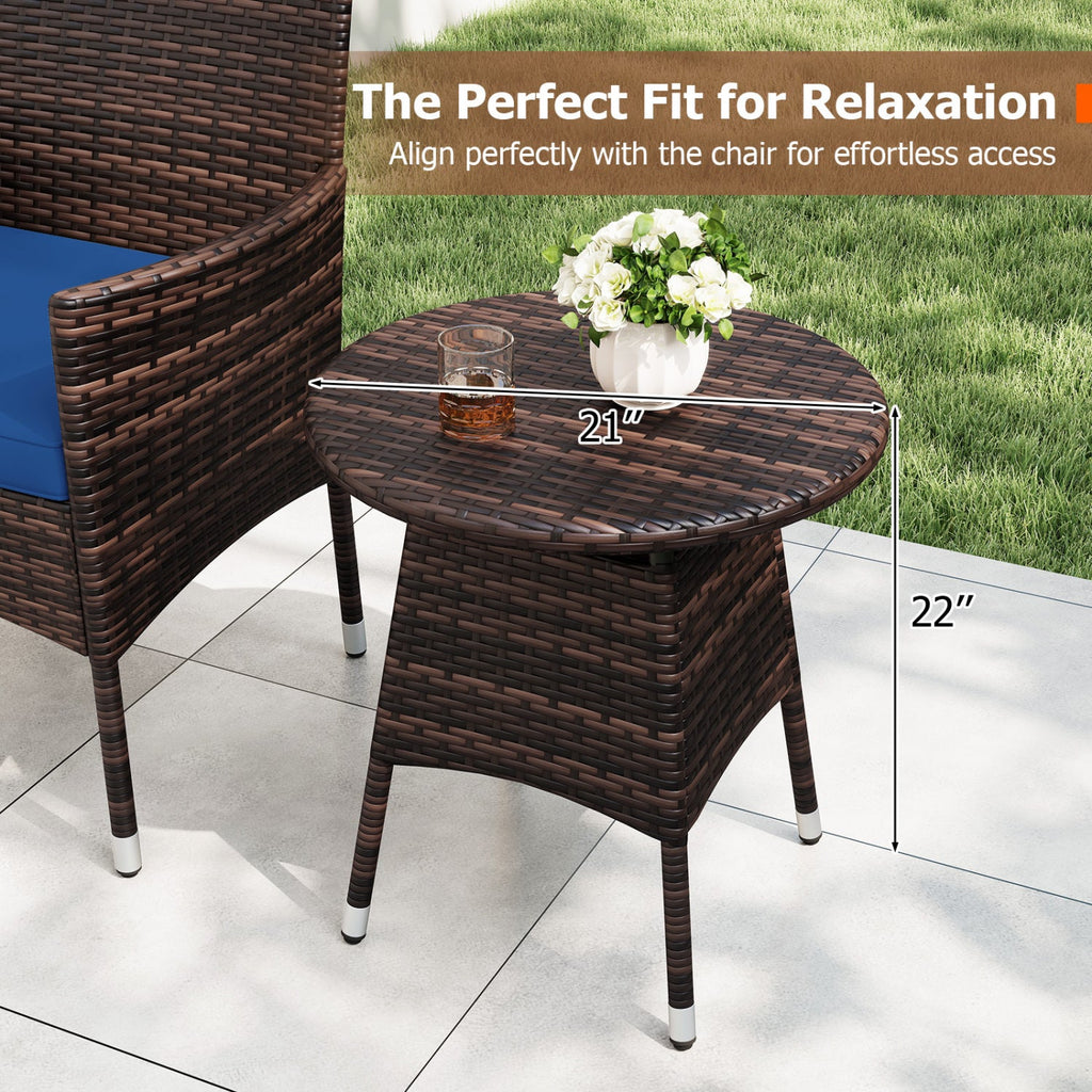 3 Piece Patio Furniture Set Outside Bistro Set for Porch