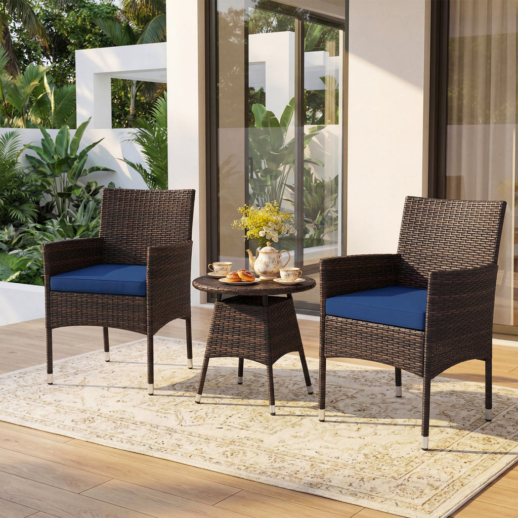 3 Piece Patio Furniture Set Outside Bistro Set for Porch