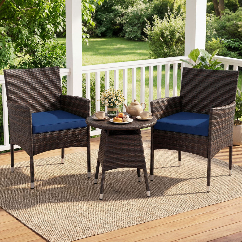 3 Piece Patio Furniture Set Outside Bistro Set for Porch