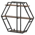 3-Tier Geometric Bookcase with S-Shaped Hooks for Living Room
