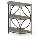 3-Tier Half Round End Table with Study Metal Frame