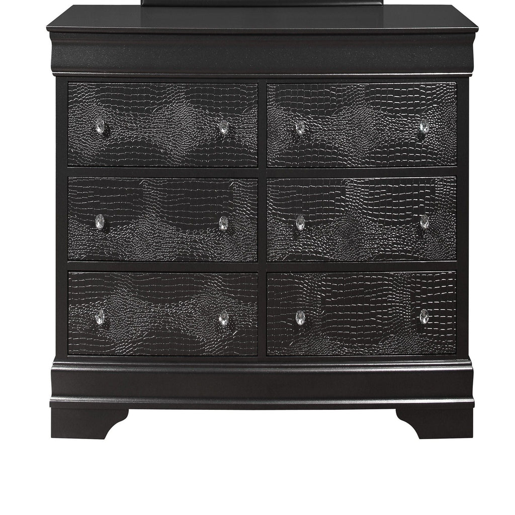 5 Pieces Bedroom Set With Crystal Tufted Headboard with LED Lighting