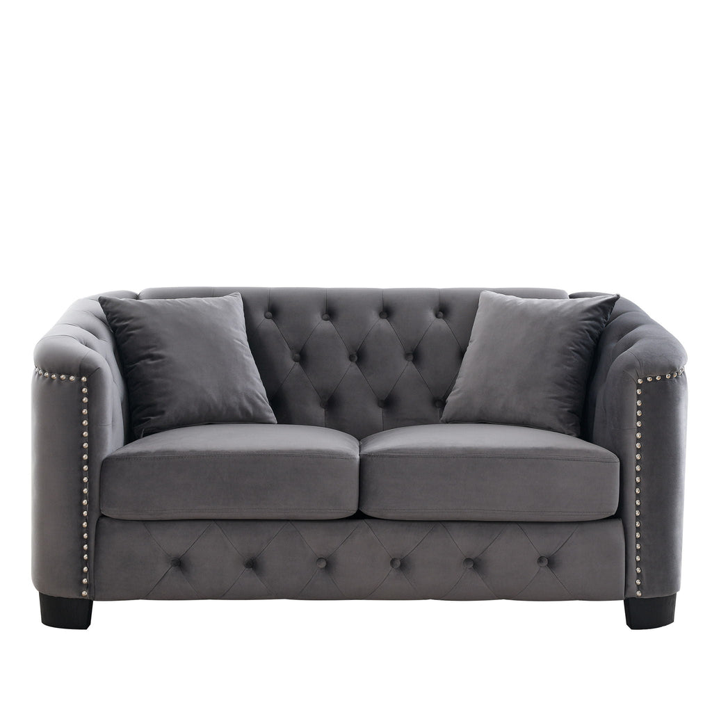 Modern Chesterfield Sofa With Tufted Backrest