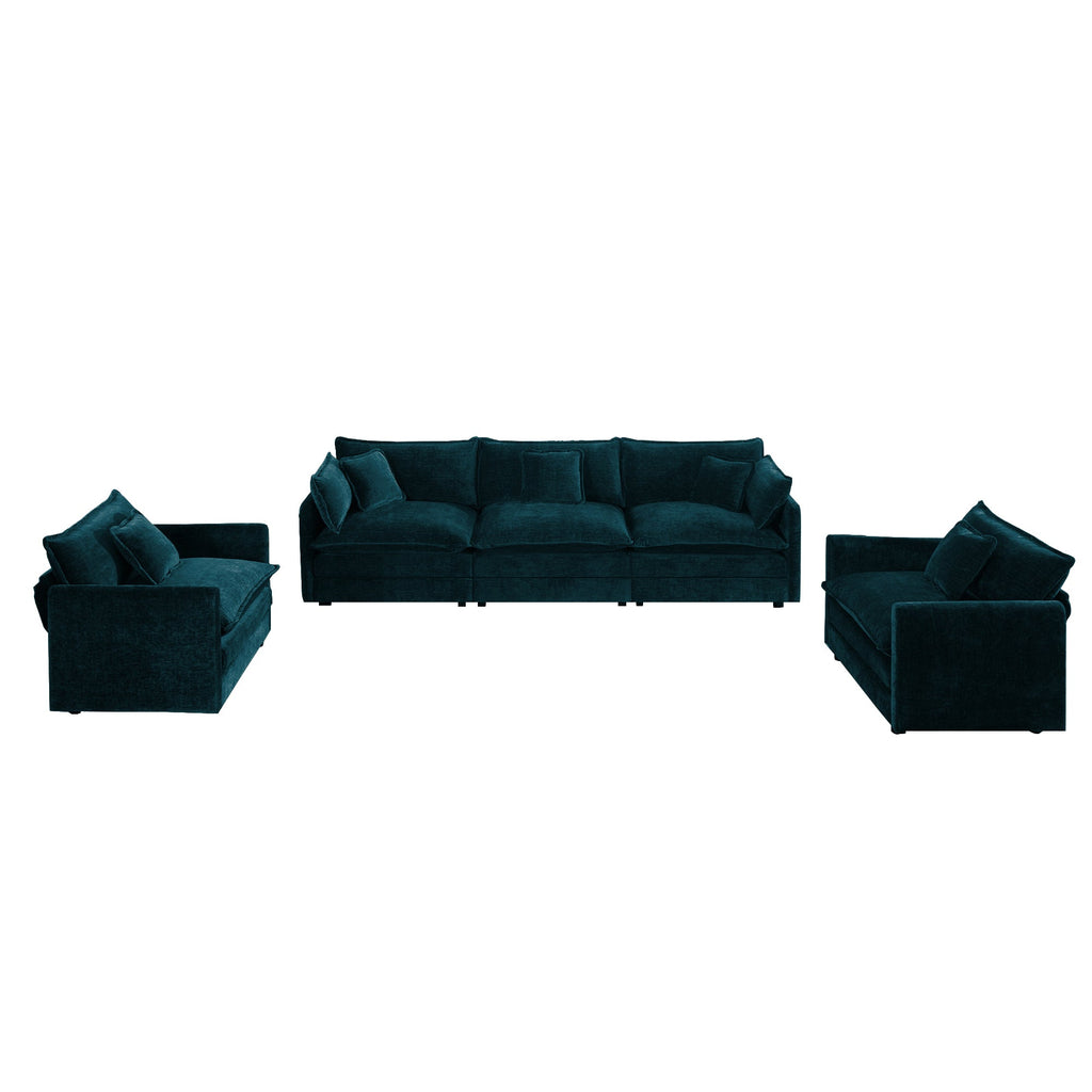 Sofa Set of 3 - Modern Living Room Sofa Set with Accent Chairs