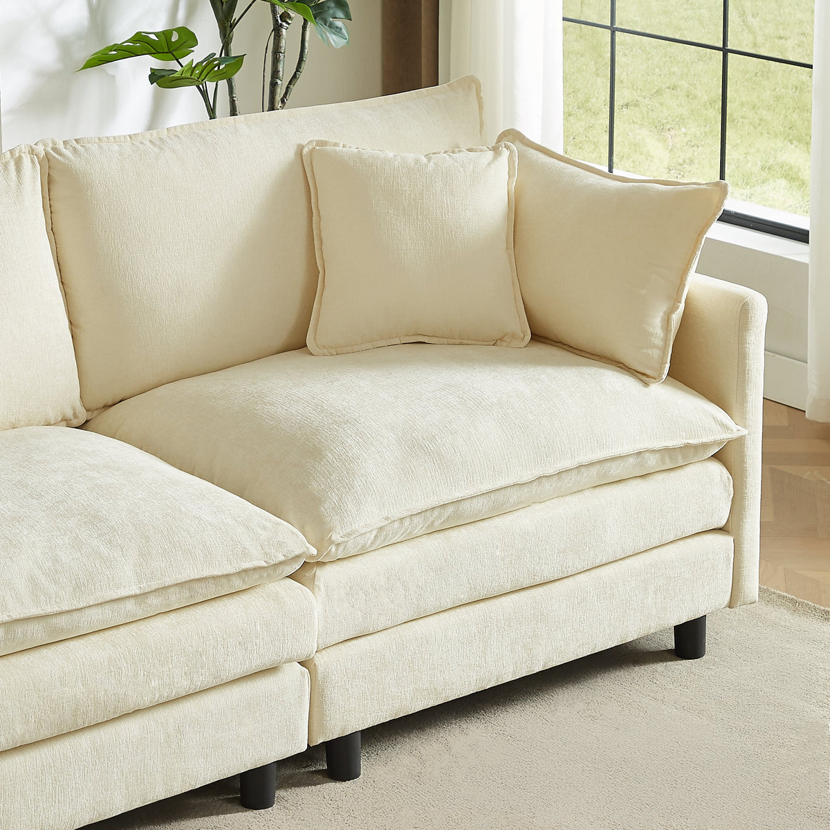 Modular Sectional Sofa, 110 Inch L-Shaped Couch Set for Living Room