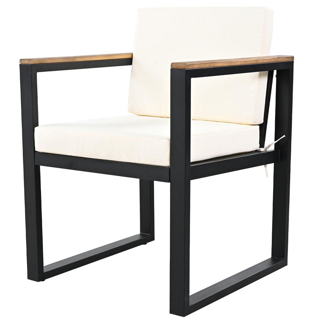 7 Pieces Dining Set Table And Chair Set With And Removable Cushions For Patio
