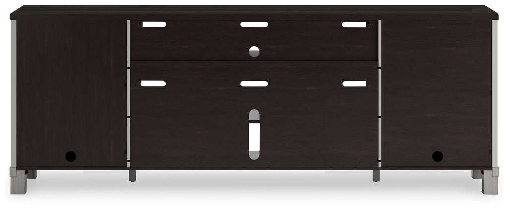 XL TV Stand W/Fireplace Option - Gray / Brown