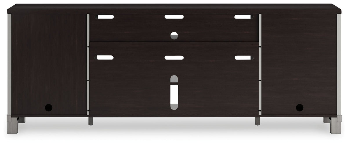 XL TV Stand W/Fireplace Option - Gray / Brown