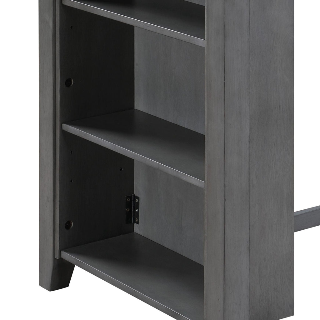 3 Piece Counter Height Dining Table With Shelves And 2 Chairs