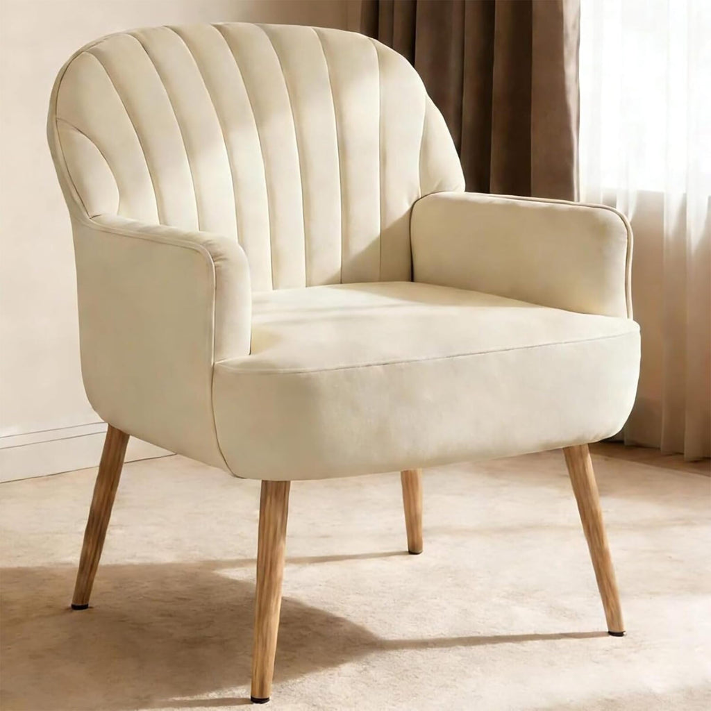 Velvet Accent Chair - Modern Upholstered Living Room Chair