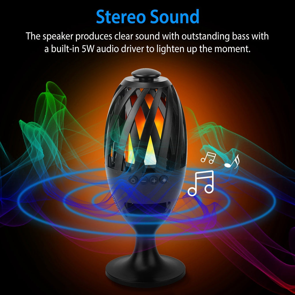 LED Flame Speakers Torch Wireless Speaker Waterproof Stereo Bass Speaker Outdoor