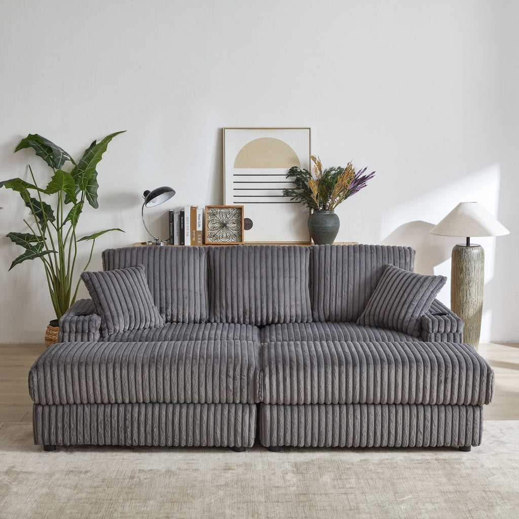 3 Seater Sofa With 2 Ottomans For Living Room