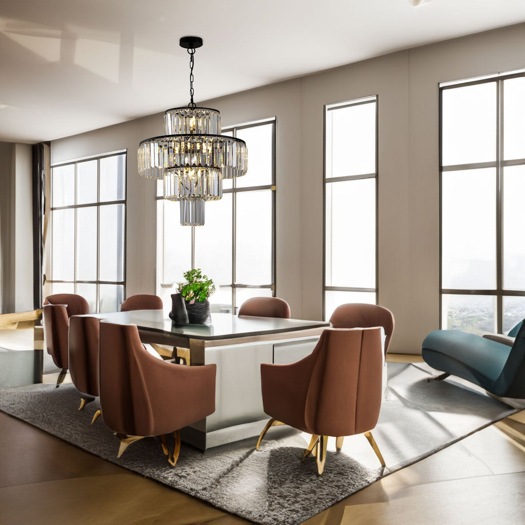 Black  Luxury Crystal Chandelier Light Fixture