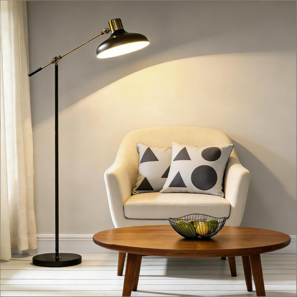 Industrial Floor Lamp | Adjustable Height & Rotating Head