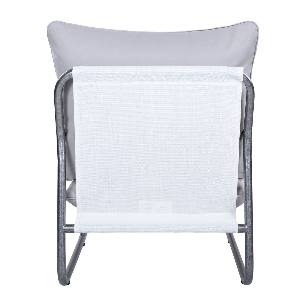 Outdoor Aluminum Frame Patio Armchair with Water Resistant Cushion - Light Gray