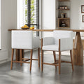 24'' Seat Height Upholstered Counter Stools with Arms