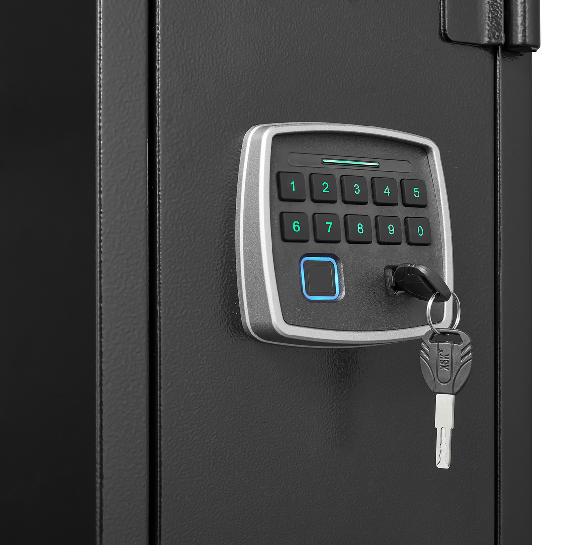 5 gun safes with 3 pistol pockets, quick access biometric adjustable heavy-duty gun rack