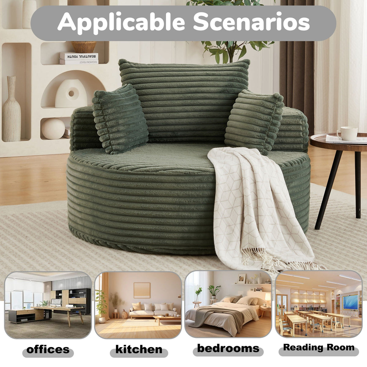 Modern Single Sofa With Backrest Pillow