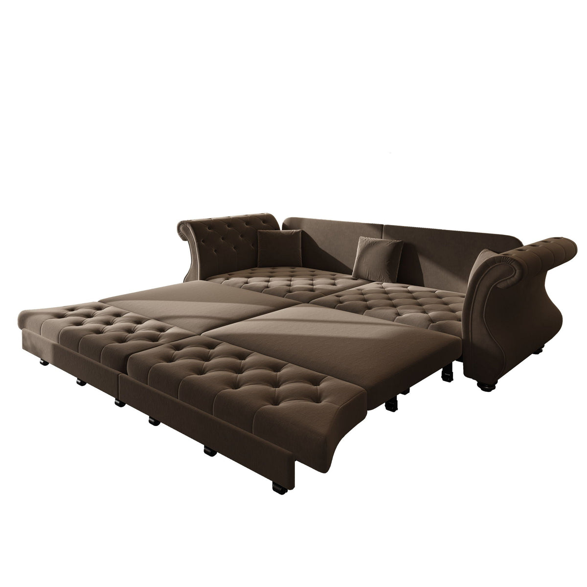 Oversized Chesterfield Pull Out Sofa Bed with Flower Tufting