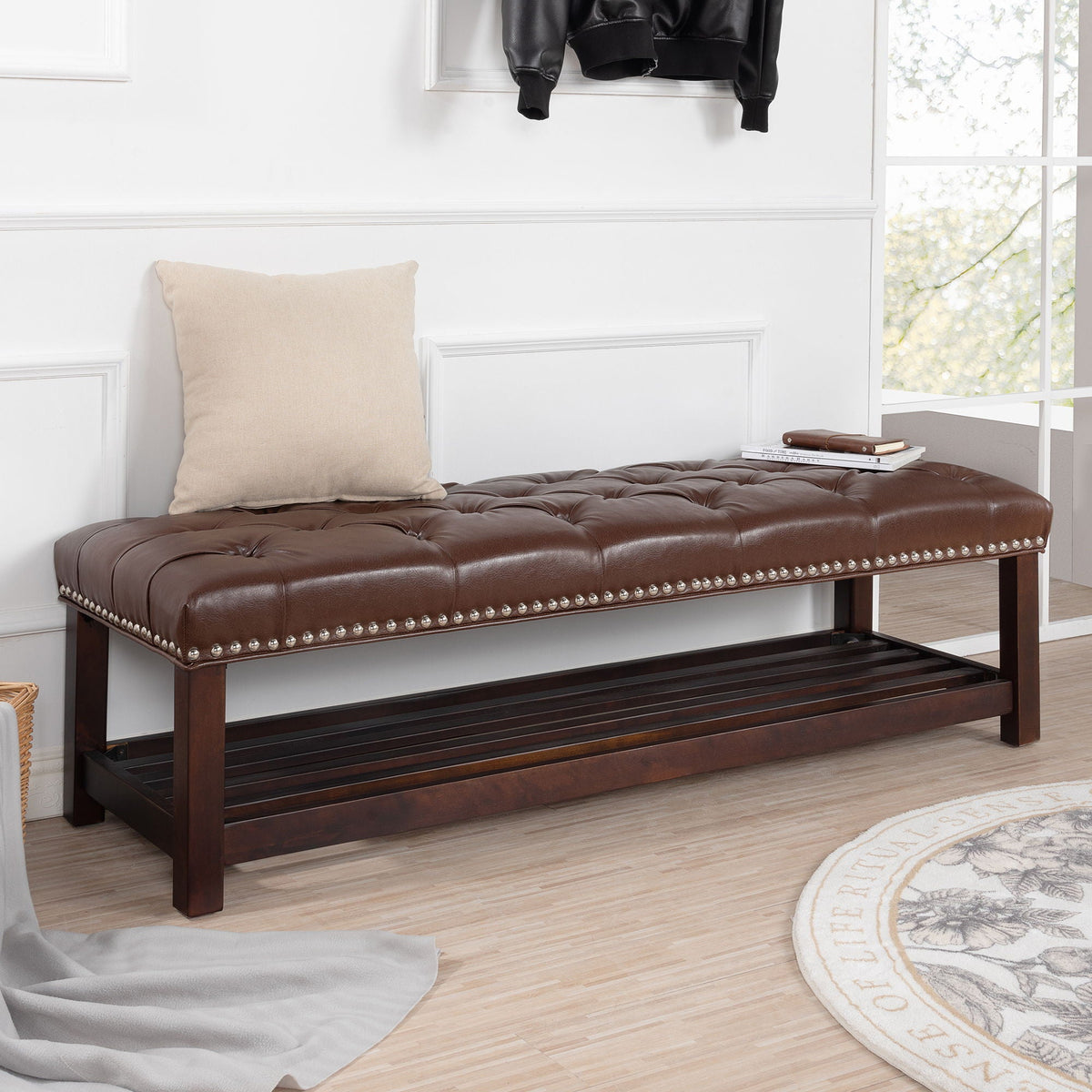 End Of Bed Bench Tufted Upholstered