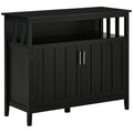 Buffet Cabinet, Coffee Bar Cabinet With 2 Doors And Adjustable Shelves For Entryway Living Room - Black