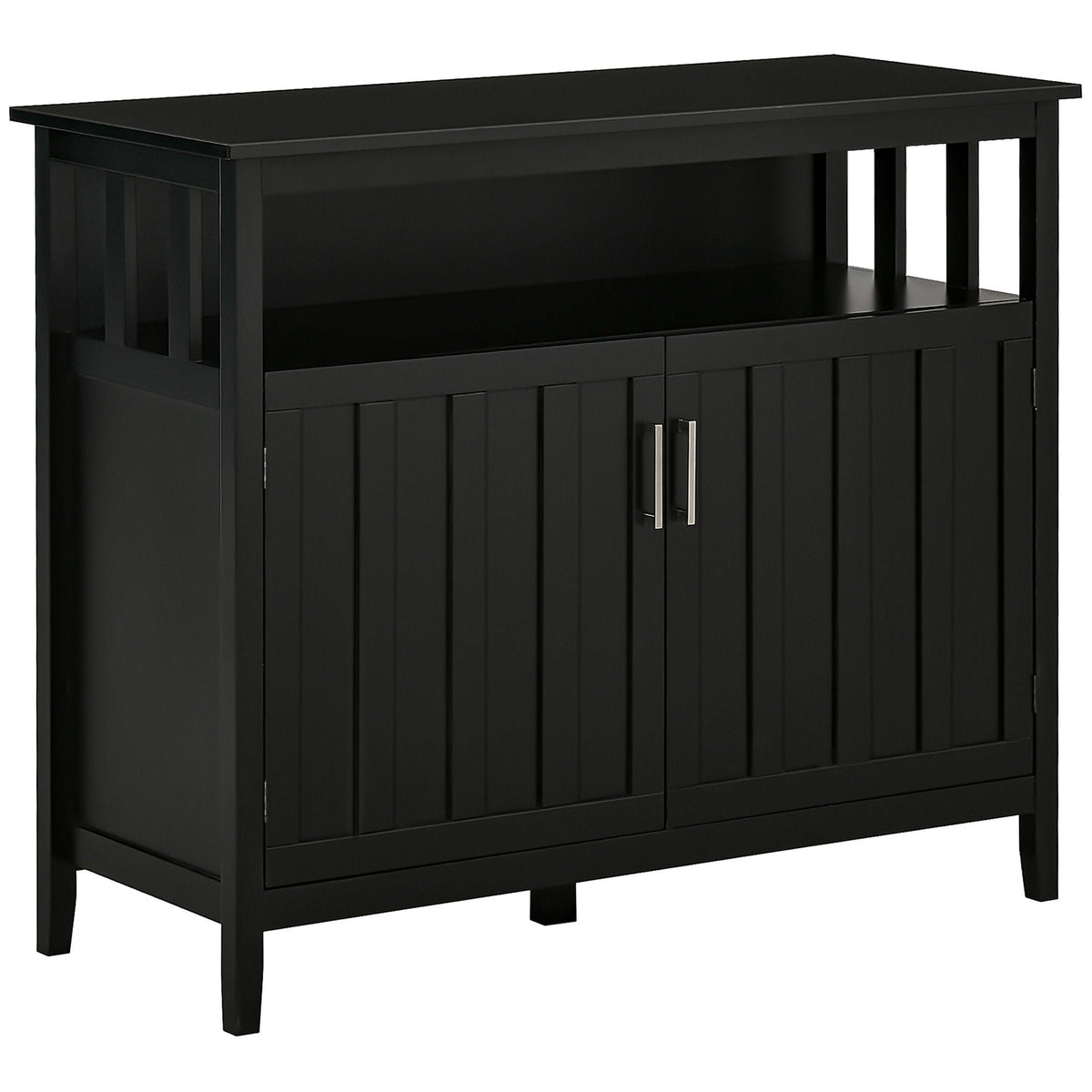Buffet Cabinet, Coffee Bar Cabinet With 2 Doors And Adjustable Shelves For Entryway Living Room - Black