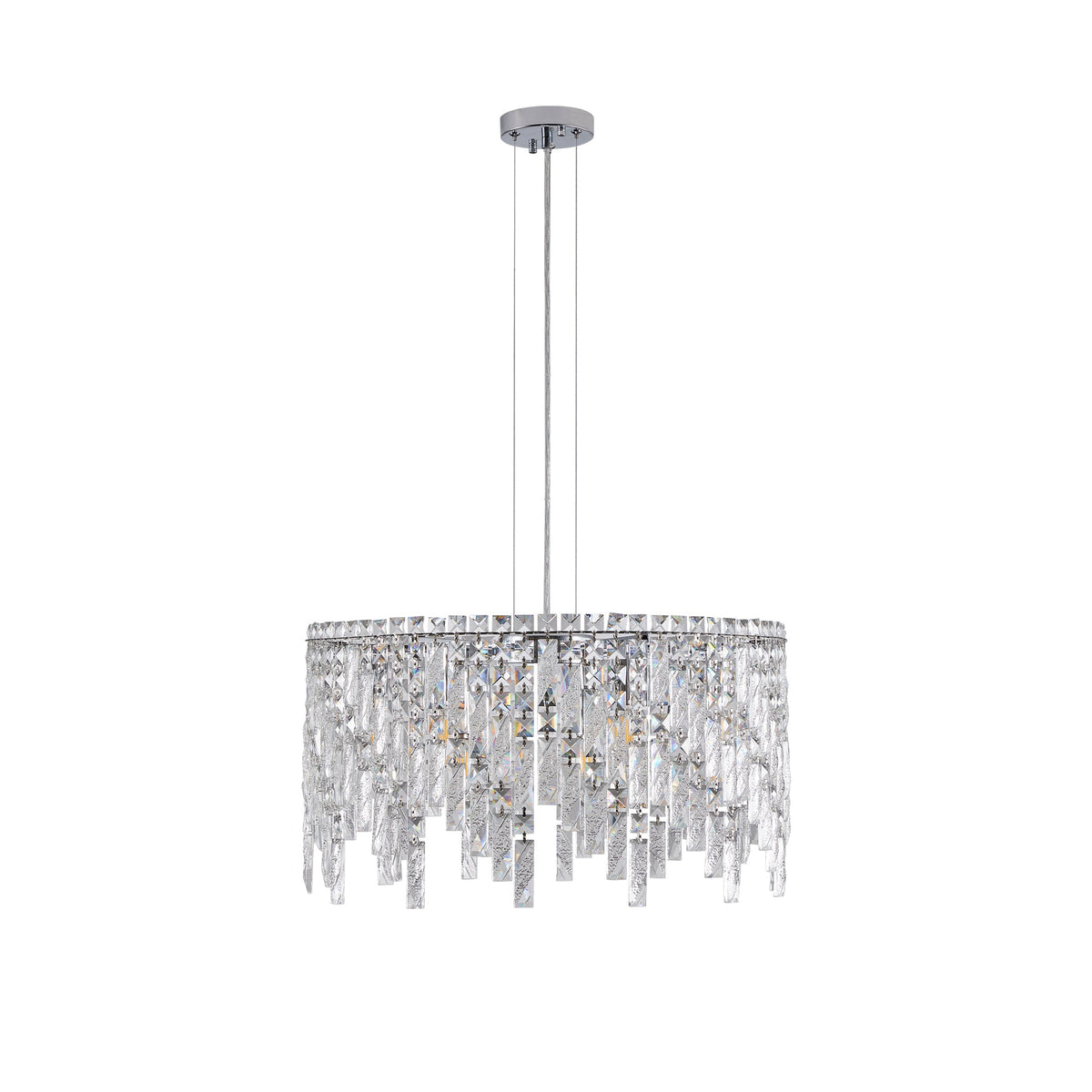Deluxe round silver crystal chandelier