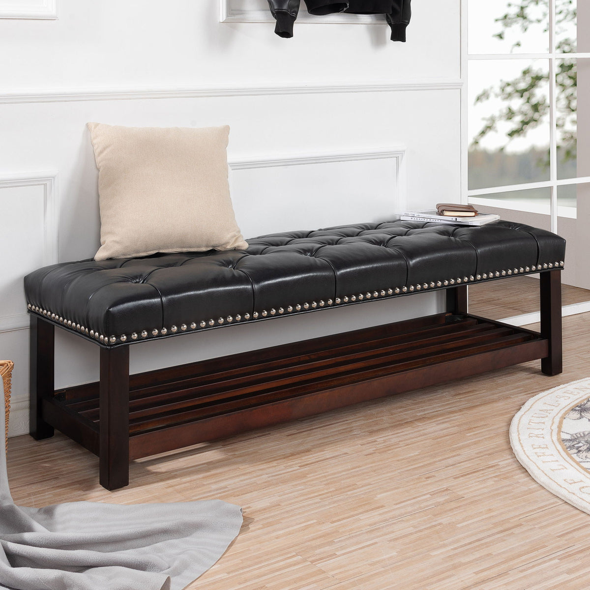 End Of Bed Bench Tufted Upholstered