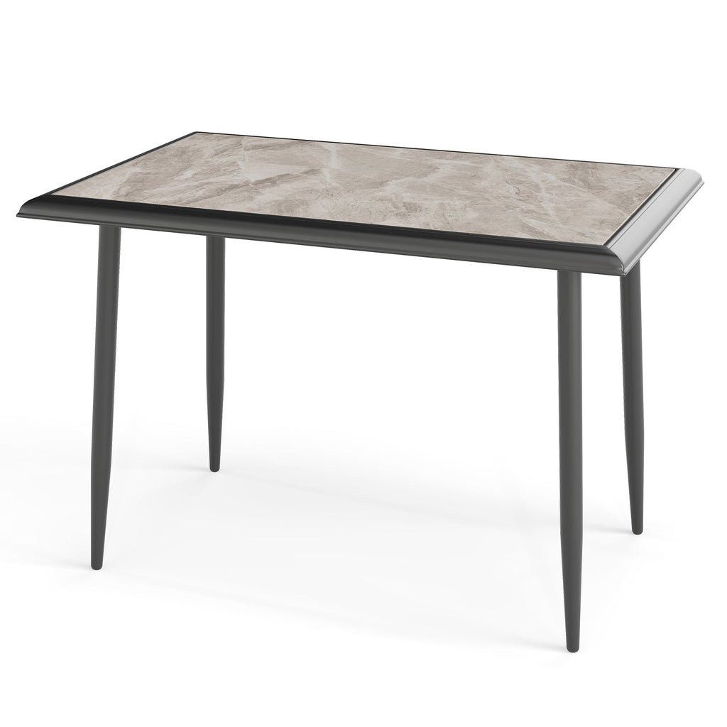 Sintered Stone Dining Table 44" Rectangular Table with Metal Frame