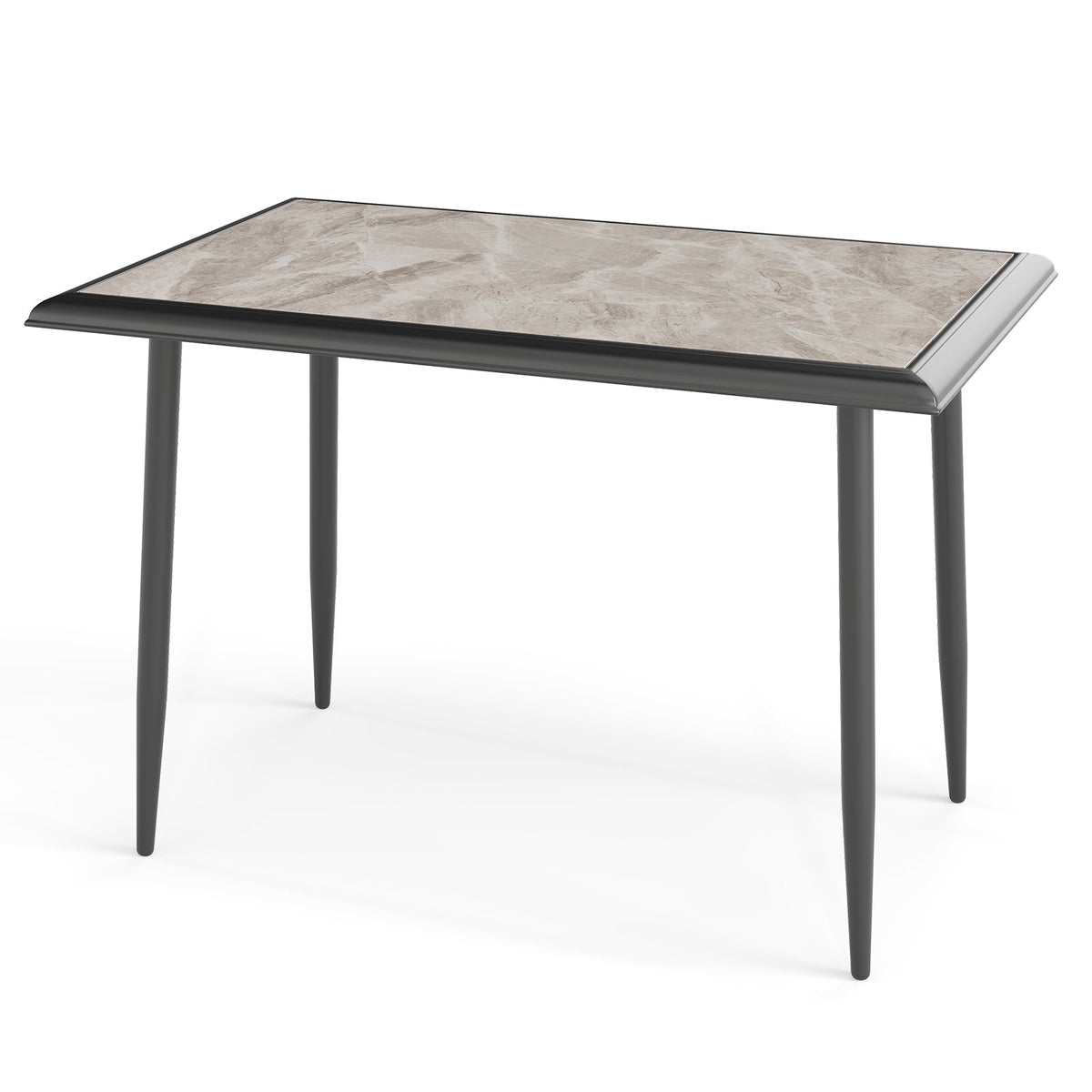 Sintered Stone Dining Table 44" Rectangular Table with Metal Frame