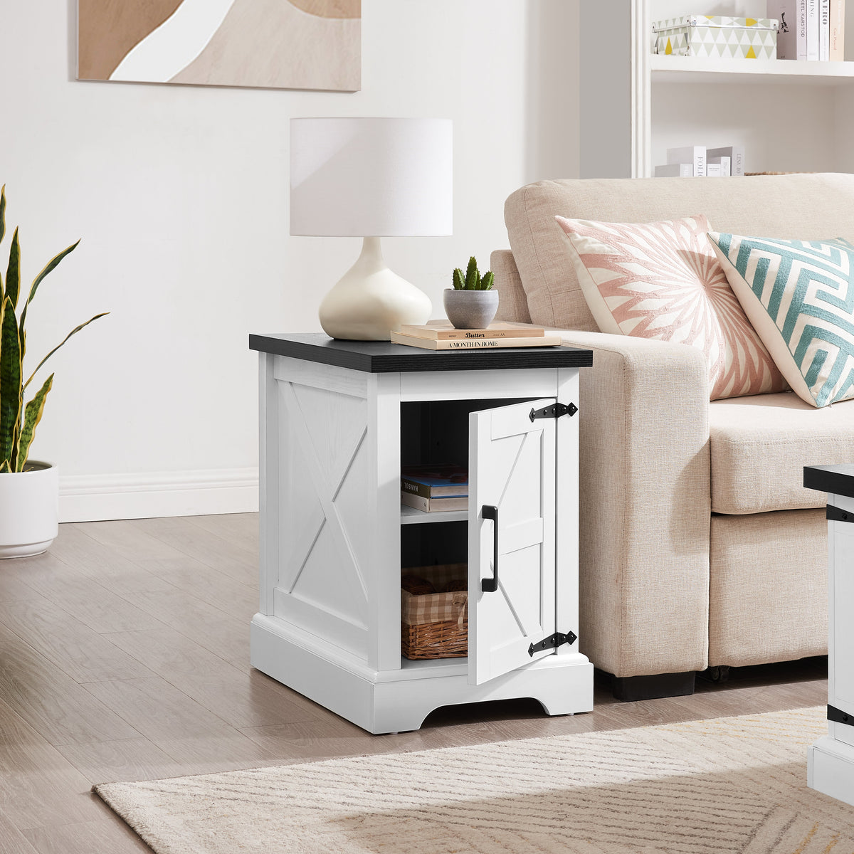 Farmhouse tea table bedside table rectangular farmhouse tea table with barn door